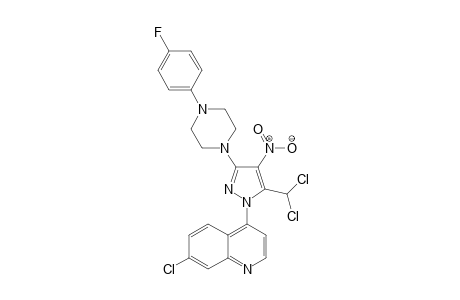 7-Chloro-4-(5-(dichloromethyl)-3-(4-(4-fluorophenyl)piperazin-1-yl)-4-nitro-1H-pyrazol-1-yl)quinoline