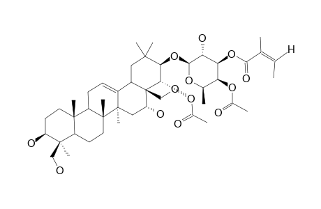 21-O-(4-O-Acetyl-3-O-angeloyl).beta.-D-fucopyranosyl-22-O-acetyl-protoaescigenin