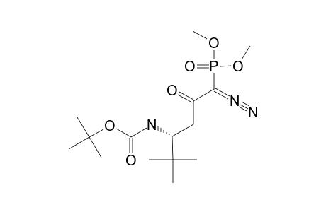 DIMETHYL-(R)-(+)-1-DIAZO-2-OXO-N-(TERT.-BUTOXYCARBONYL)-4-AMINO-5,5-DIMETHYL-HEXYLPHOSPHONATE