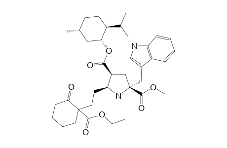 1R,2S,5R-Menthyl 2-(3'-indolylmethyl)-r-2R-methoxycarbonyl-c-5S-[1''-[1''-ethoxycarbonyl-2'''-oxocyclohexyl)ethyl]pyrrolidine-c-4S-carboxylate