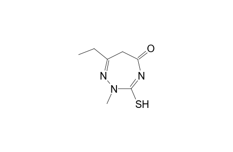 5,6-dihydro-3-mercapto-2-methyl-7-ethyl-2H-1,2,4-triazine-5-one