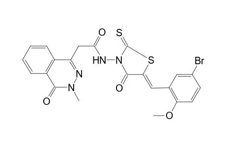 N-[(5Z)-5-(5-bromo-2-methoxy-benzylidene)-4-keto-2-thioxo-thiazolidin-3-yl]-2-(4-keto-3-methyl-phthalazin-1-yl)acetamide