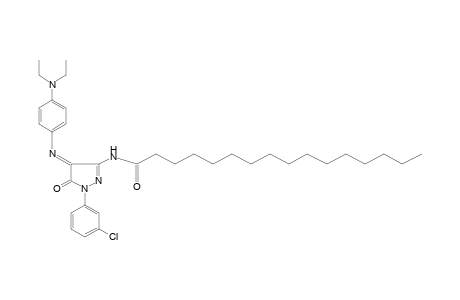 N-{1-(m-CHLOROPHENYL)-4-{[p-(DIETHYLAMINO)PHENYL]IMINO}-5-OXO-2-PYRAZOLIN-3-YL}HEXADECANAMIDE
