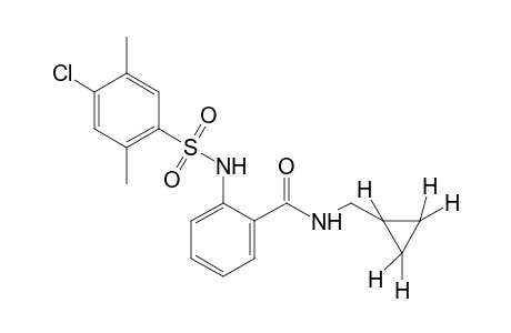 o-[(4-chloro-2,5-xylyl)sulfonamido]-N-(cyclopropylmethyl)benzamide
