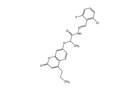 2-[(2-oxo-4-propyl-2H-1-benzopyran-7-yl)oxy]propionic acid, (2-chloro-6-fluorobenzylidene)hydrazide