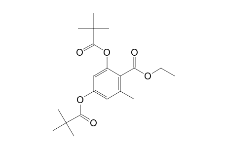 Ethyl 2,4-dihydroxy-6-methylbenzoate, bis(trimethylacetate)