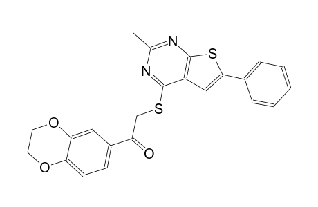 ethanone, 1-(2,3-dihydro-1,4-benzodioxin-6-yl)-2-[(2-methyl-6-phenylthieno[2,3-d]pyrimidin-4-yl)thio]-