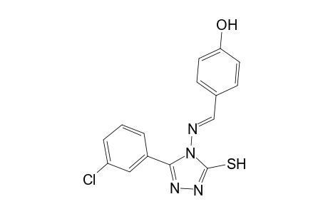 4-((E)-{[3-(3-chlorophenyl)-5-sulfanyl-4H-1,2,4-triazol-4-yl]imino}methyl)phenol