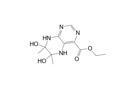 4-Pteridinecarboxylic acid, 5,6,7,8-tetrahydro-6,7-dihydroxy-6,7-dimethyl-, ethyl ester