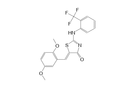 (5Z)-5-(2,5-dimethoxybenzylidene)-2-[2-(trifluoromethyl)anilino]-1,3-thiazol-4(5H)-one