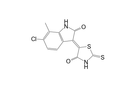 (3Z)-6-chloro-7-methyl-3-(4-oxo-2-thioxo-1,3-thiazolidin-5-ylidene)-1,3-dihydro-2H-indol-2-one