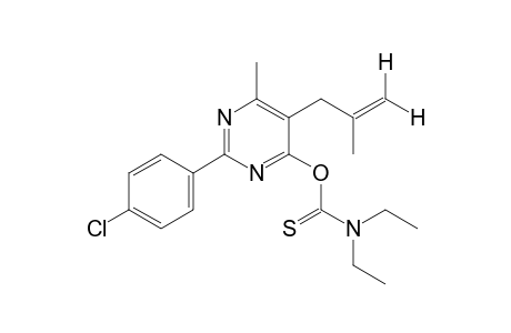 2-(p-chlorophenyl)-6-methyl-5-(2-methyallyl)-4-pyrimidinol, diethylthiocarbamate (ester)