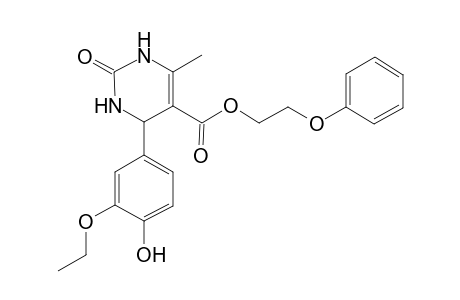 5-Pyrimidinecarboxylic acid, 4-(3-ethoxy-4-hydroxyphenyl)-1,2,3,4-tetrahydro-6-methyl-2-oxo-, 2-phenoxyethyl ester