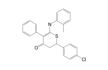 2-(4-Chlorophenyl)-6-(2-methylanilino)-5-phenyl-2,3-dihydrothiopyran-4-one