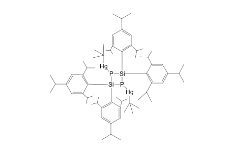 2,2,4,4-tetrakis[(2',4',6'-triisopropyl)phenyl]-1,3-bis[(t-butyl)mercurio]-1,3-diphospha-2,4-disiletane