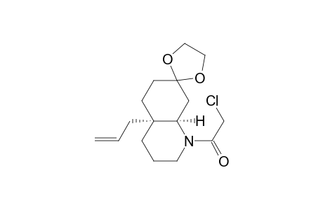 Spiro[1,3-dioxolane-2,7'(1'H)-quinoline], 1'-(chloroacetyl)octahydro-4'a-(2-propenyl)-, cis-(.+-.)-