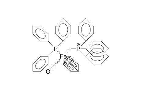 /.eta.-5/-Cyclopentadienyl-(triphenylphosphonium-methyl)-triphenylphosphino iron carbonyl cation