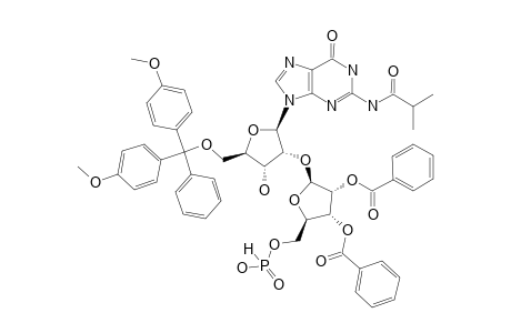 2-N-Isobutyryl-5'-o-(4,4'-dimethoxytrityl)-2'-o-(5''-H-phosphonate-2'',3''-di-o-benzoyl-beta-D-ribofuranosyl)-guanosine