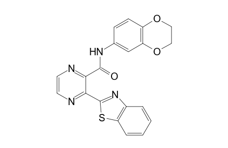 2-Pyrazinecarboxamide, 3-(1,3-benzothiazol-2-yl)-N-(2,3-dihydro-1,4-benzodioxin-6-yl)-