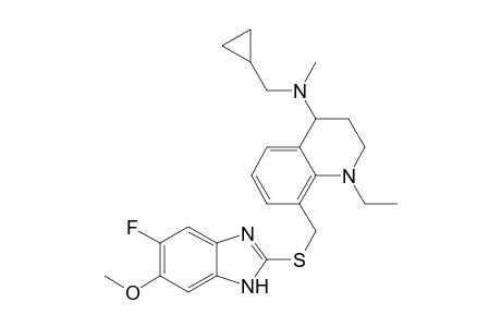 4-(N-Cyclopropylmethyl-N-methylamino)-8-[(5-fluoro-6-methoxy-2-benzimidazolyl)thiiomethyl]-1-ethyl-1,2,3,4-tetrahydroquinoline