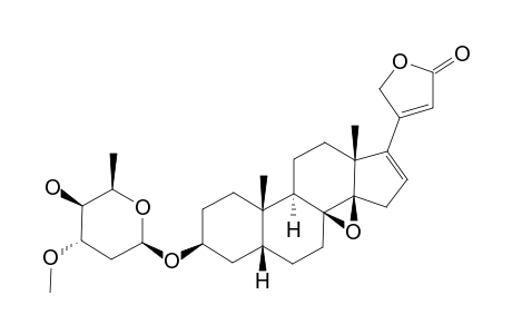 CARDENOLIDE_N-2;3-BETA-O-(BETA-D-SARMENTOSYL)-8,14-EPOXY-5-BETA,14-BETA-CARD-16,20-(22)-DIENOLIDE