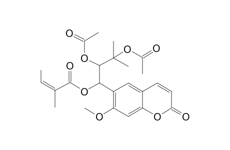 [2,3-Dihydroxy-1-(7-methoxy-2-oxochromen-6-yl)-3-methylbutyl] (Z)-2-methylbut-2-enoate, diacetate