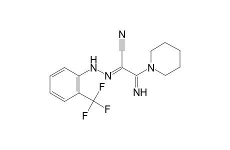 (2E)-3-Imino-3-(1-piperidinyl)-2-([2-(trifluoromethyl)phenyl]hydrazono)propanenitrile