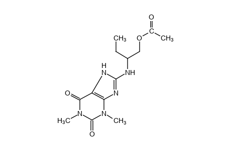 S-(-)-8-{[1-(hydroxymethyl)propyl]amino}theophylline, acetate (ester)