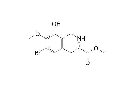 Methyl (-)-3S-6-bromo-8-hydroxy-7-methoxy-1,2,3,4-tetrahydroisoquinoline-3-carboxylate