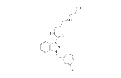 1-(3-Chlorobenzyl)-N-[3-(2-hydroxyethylamino)propyl]indazole-3-carboxamide