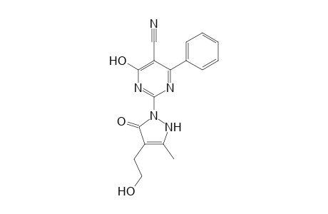 1-(5-Cyano-6-hydroxy-4-phenylpyrimidin-2-yl)-4-(2-hydroxyethyl)-3-methyl-3-pyrazolin-5-one