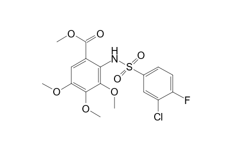 N-[(3-chloro-4-fluorophenyl)sulfonyl]-3,4,5-trimethoxyanthranilic acid, methyl ester