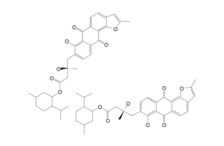 (-)-MENTHYL-3-HYDROXY-4-(7'-HYDROXY-2'-METHYL-6',11'-DIOXO-6',11'-DIHYDROANTHRA-[1',2'-B]-FURAN-8'-YL)-3-METHYLBUTANOATE