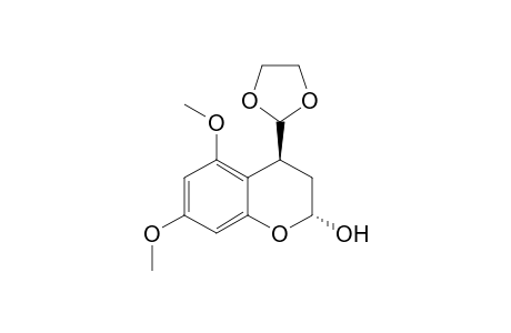 trans-3,4-Dihydro-4-(1,3-Dioxolan-2-yl)-2-hydroxy-5,7-dimethoxy-1(2H)-benzopyran