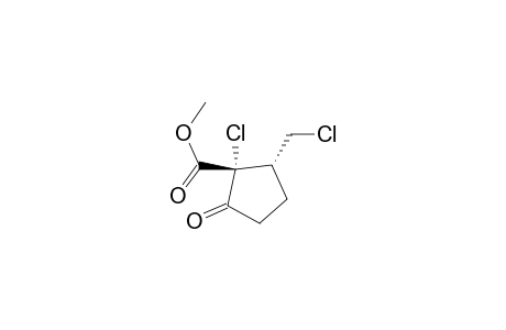 Cyclopentanecarboxylic acid, 1-chloro-2-(chloromethyl)-5-oxo-, methyl ester, trans-(.+-.)-