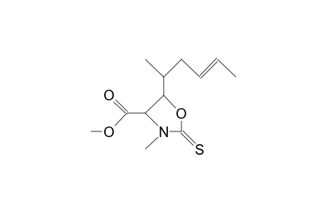 Methyl 3-methyl-5R-(1R-methyl-3E-pentenyl)-2-thioxo-oxazolidine-4-carboxylate