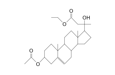 3b-Acetoxy-20R-hydroxy-23-norchol-5-en-24-oic acid, ethyl ester