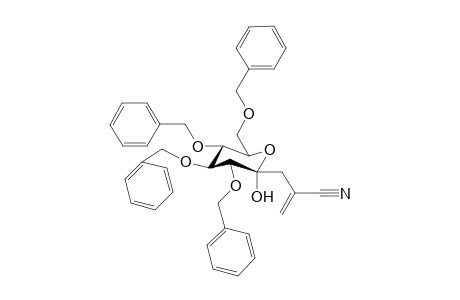 2,3-Dideoxy-5,6,7,9-tetra-O-benzyl-2-methylidene-.alpha.-D-manno-4,8-pyranoso-non-4-ulonitrile
