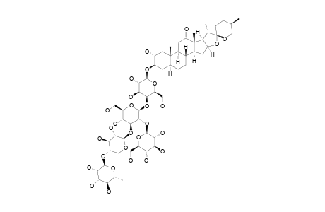 YS-X;#5;MANOGENIN-3-O-ALPHA-L-RHAMNOPYRANOSYL-BETA-LYCOTETRAOSIDE;3-O-ALPHA-L-RHAMNOPYRANOSYL-(1->4)-BETA-D-XYLOPYRANOSYL-(1->3)-[BETA-D-GLUCOPYRANOSYL-(1->2)]