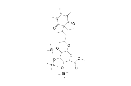 D-Glucopyranosiduronic acid, 3-(5-ethylhexahydro-1,3-dimethyl-2,4,6-trioxo-5-pyrimidinyl)-1-methylbutyl 2,3,4-tris-O-(trimethylsilyl)-, methyl ester