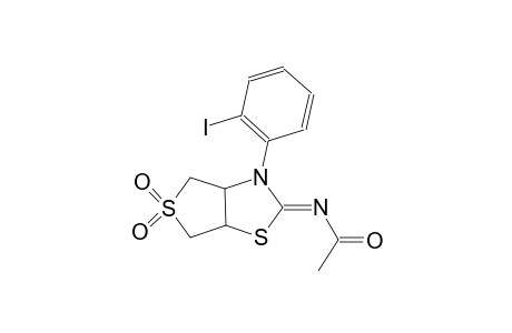 N-((2Z)-3-(2-iodophenyl)-5,5-dioxidotetrahydrothieno[3,4-d][1,3]thiazol-2(3H)-ylidene)acetamide