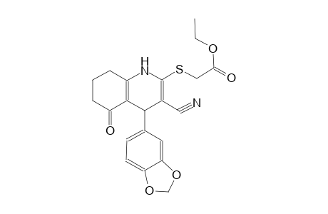 acetic acid, [[4-(1,3-benzodioxol-5-yl)-3-cyano-1,4,5,6,7,8-hexahydro-5-oxo-2-quinolinyl]thio]-, ethyl ester