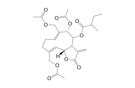 (5S,10Z,11Ar)-5-(acetyloxy)-6,10-bis(hydroxymethyl)-3-methylidene-2-oxo-2,3,3A,4,5,8,9,11A-octahydrocyclodeca[B]furan-4-yl 2-methylbutanoate, 2ac derivative