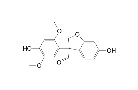 ERYVARIN-R;2,3-DIHYDRO-6-HYDROXY-3-(4-HYDROXY-2,5-DIMETHOXYPHENYL)-1-BENZOFURAN-3-CARBALDEHYDE