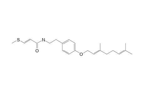 (E)-N-[2-[4-[(2E)-3,7-dimethylocta-2,6-dienoxy]phenyl]ethyl]-3-(methylthio)-2-propenamide