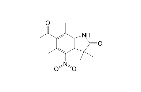 2H-Indol-2-one, 6-acetyl-1,3-dihydro-3,3,5,7-tetramethyl-4-nitro-