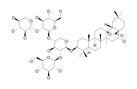 #4;3-BEAT-O-{ALPHA-L-XYLOPYRANOSYL-(1->2)-O-BETA-D-GLUCOPYRANOSYL-(1->4)-{O-BETA-D-GLUCOPYRANOSYL-(1->2)}-ALPHA-L-ARABINOPYRANOSYL}-16-ALPHA-HYDROXYOLEAN-28,13