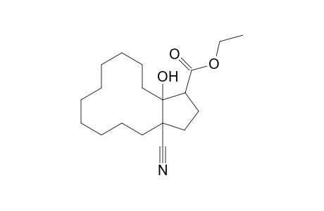 1H-Cyclopentacyclododecene-1-carboxylic acid, 3a-cyanotetradecahydro-13a-hydroxy-, ethyl ester