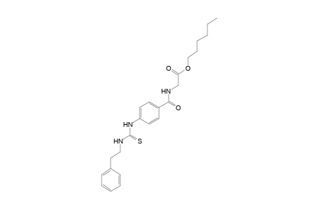 p-(3-phenethyl-2-thioureido)hippuric acid, hexyl ester
