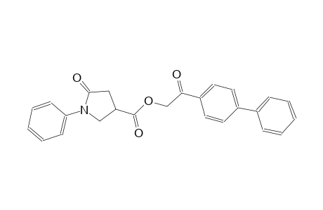 3-Pyrrolidinecarboxylic acid, 5-oxo-1-phenyl-, 2-[1,1'-biphenyl]-4-yl-2-oxoethyl ester